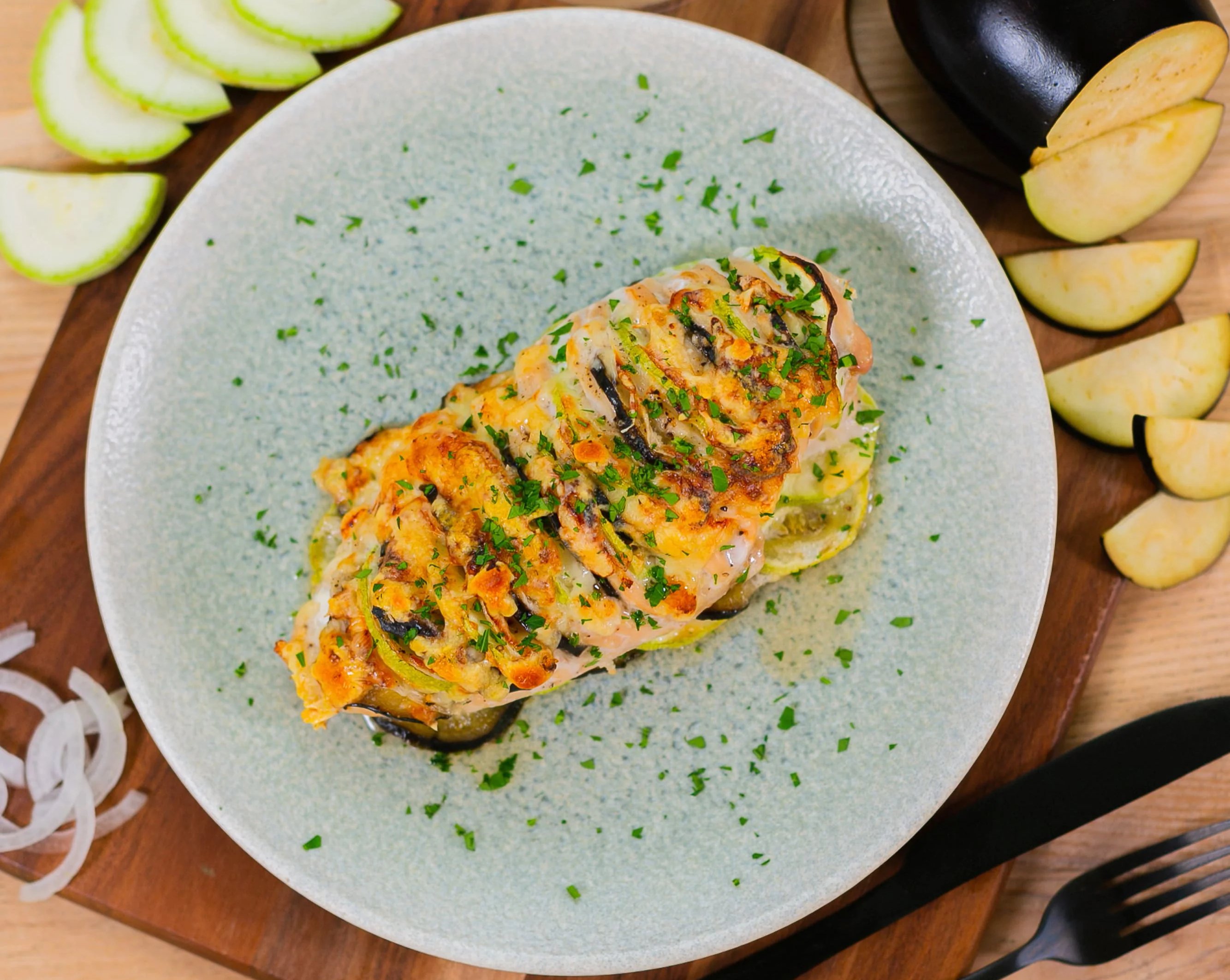 Куриная грудка, фаршированная овощами