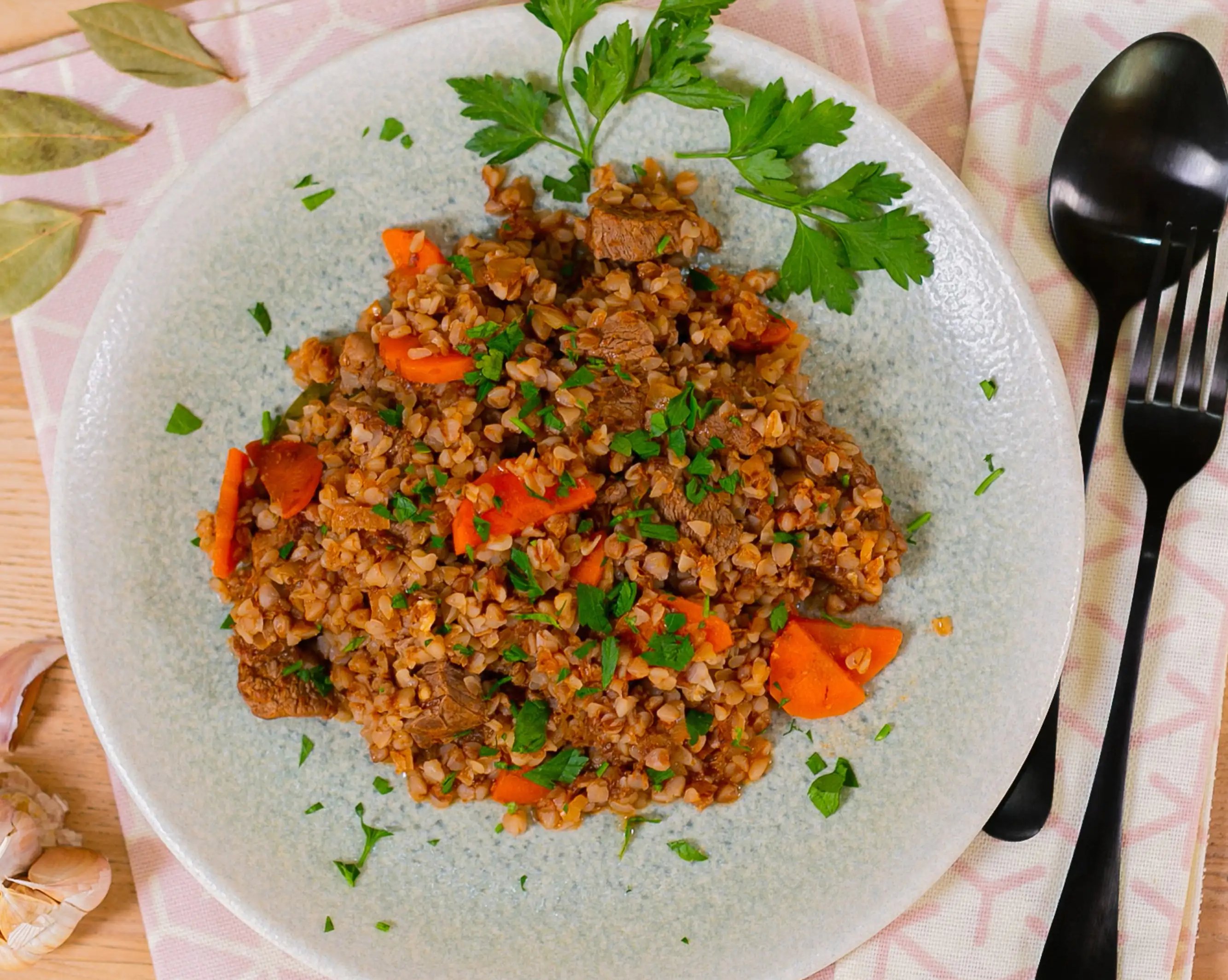 Гречка по купечески с говядиной