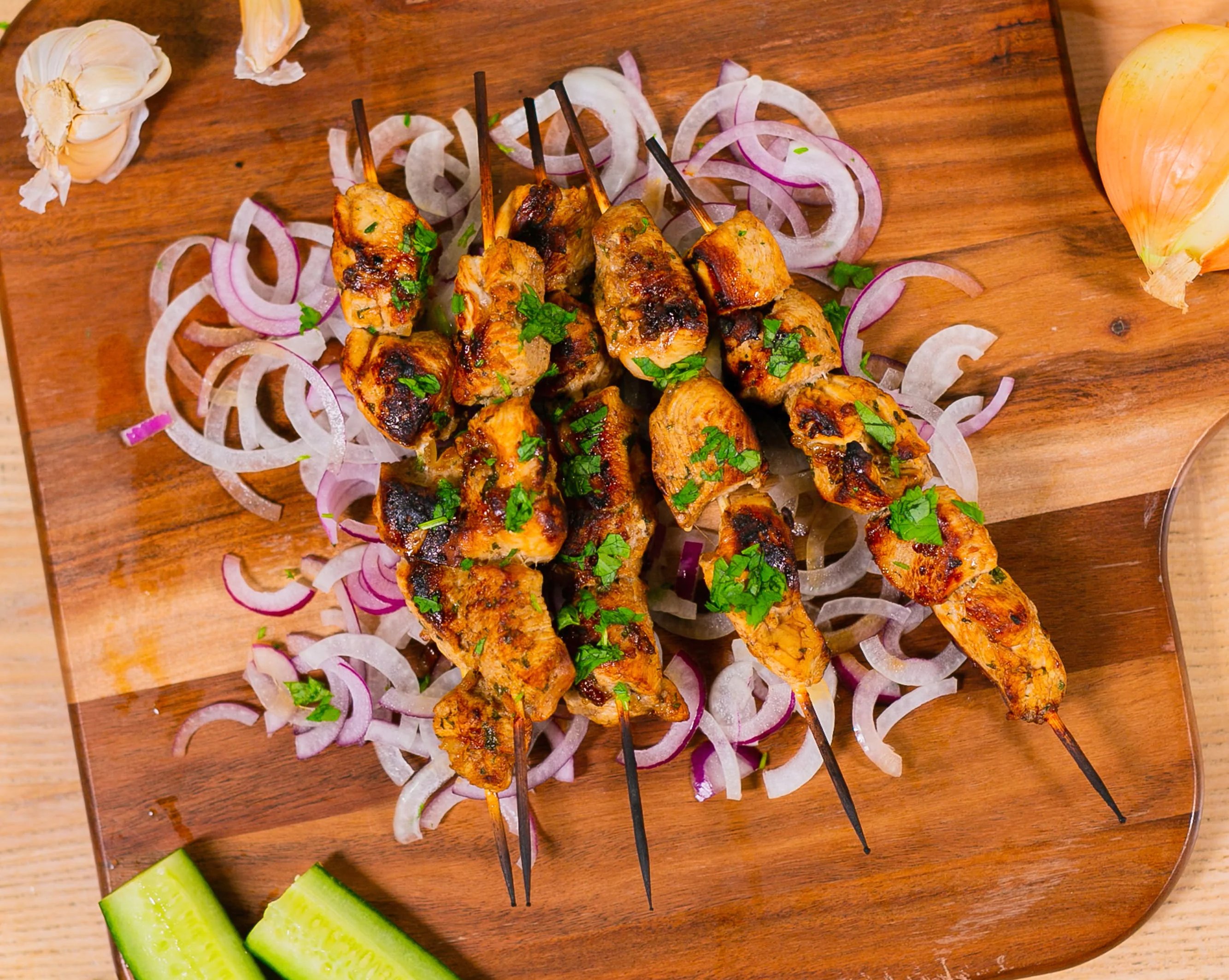 Шашлык из куриной грудки в духовке